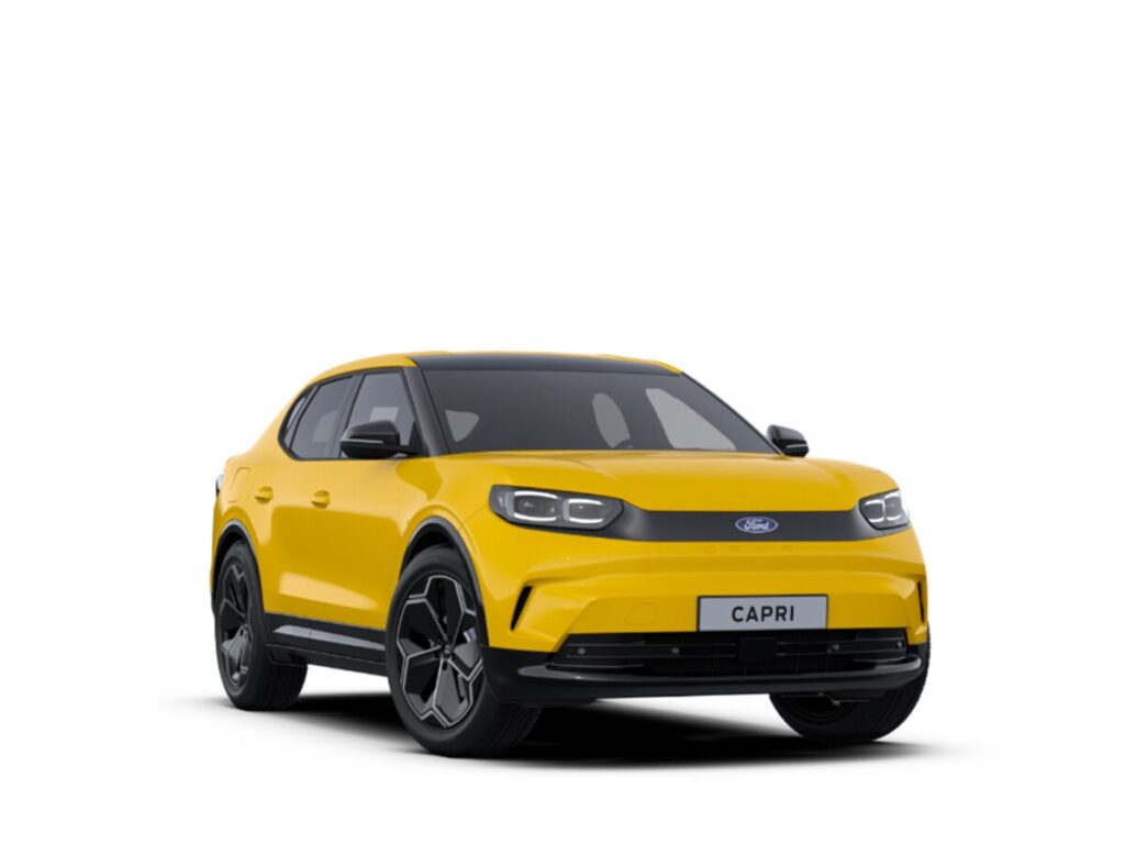 yellow Capri car front right view